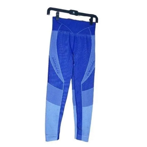 Gymshark Cobalt Turbo Blue Seamless Compression Stretchy Leggings - Picture 1 of 2